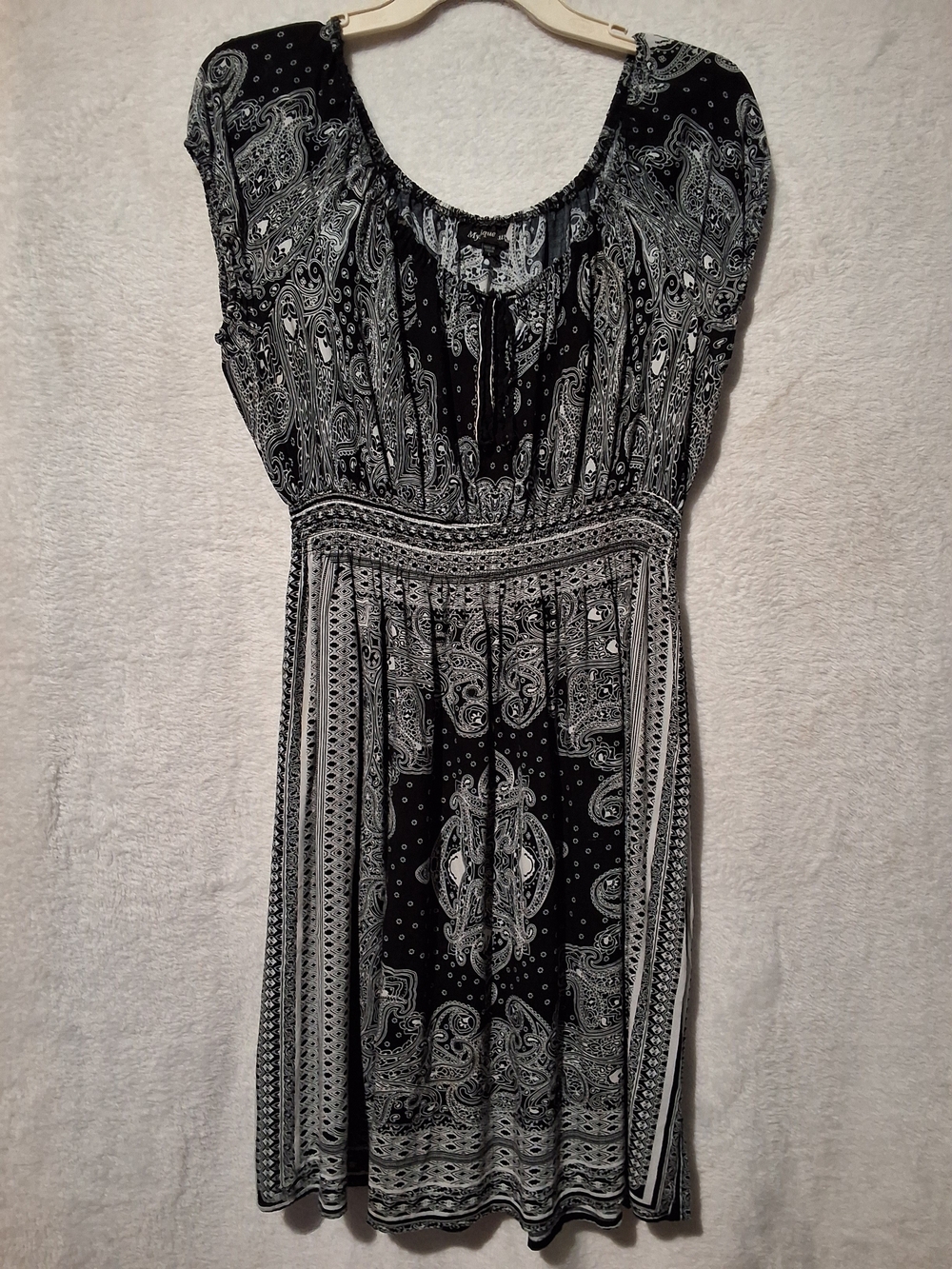Black & White Paisley Boho Dress